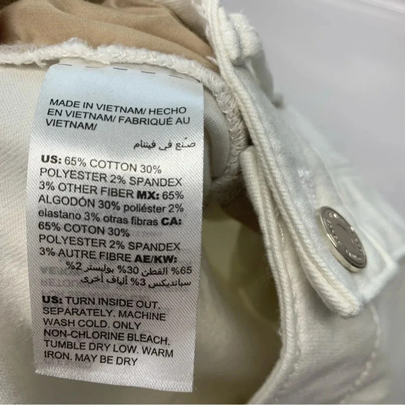 WHBM Jean Woman Size 2 White Slim Crop Mid Rise Pockets Tapered Stretch - Picture 9 of 13